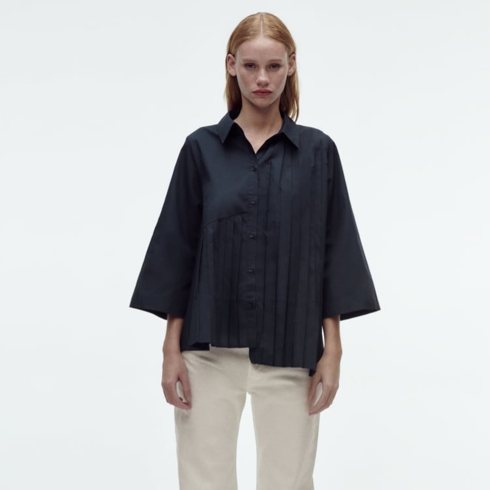NWT Zara Box Pleat Shirt